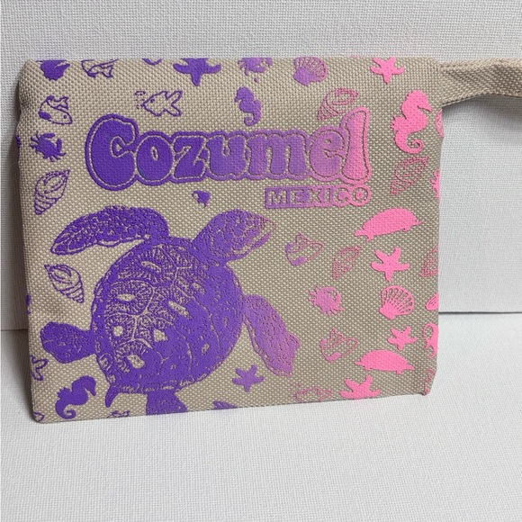 Women's Pink and Yellow Pouch - Picture 4 of 7